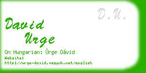 david urge business card